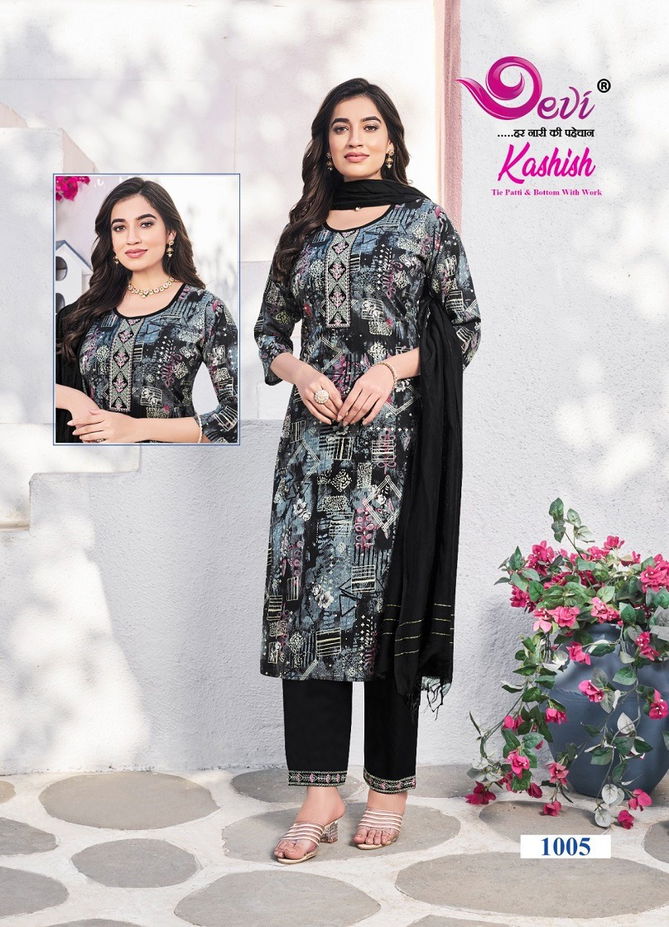 Kashish Vol 1 By Devi Rayon Printed Kurti With Bottom Dupatta Wholesale Shop In Surat